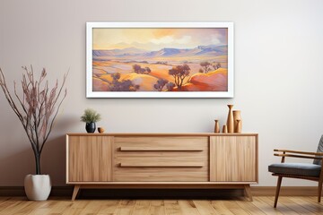 modern living room with an art