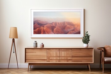 modern living room with an art