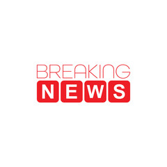 breaking news sign on white background	