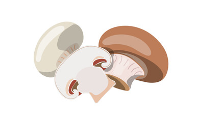 3個のマッシュルームのイラスト素材