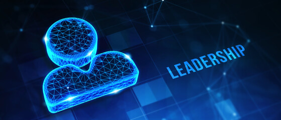 Business, Technology, Internet and network concept. Leadership business management. 3d illustration - obrazy, fototapety, plakaty
