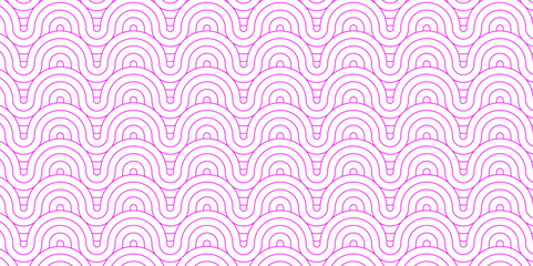Modern diamond geometric ocean spiral pattern and abstract circle wave lines. pink seamless tile stripe geomatics overlapping create retro square line backdrop pattern background. Overlapping Pattern.