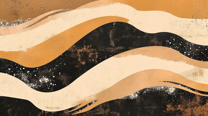 Obraz premium Beige, black-brown, & tan banner background. PowerPoint and business background.