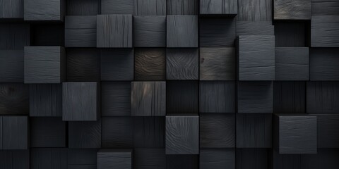 3D cubes black wood texture for backdrop block stack.