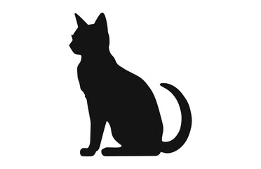 Burmese Cat Silhouette Vector art black Clipart isolated on a white background