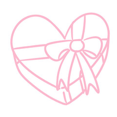 Naklejka premium valentines_heart gift box_doodle