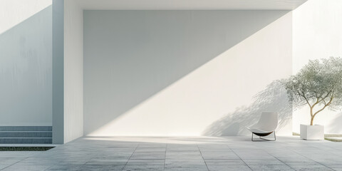 Minimalist modern interior in bright colors