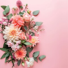 Flowers bouquet on isolated background