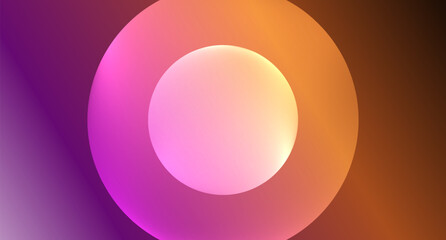 Neon glass circle copyspace for your text or product presentation geometric background. Vector illustration For Wallpaper, Banner, Background, Card, Book Illustration, landing page
