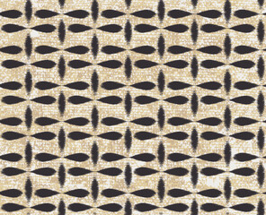Fototapeta premium Seamless brown theme fabric texture background with Ikat style dark brown flower pattern for spring summer 2024 style used in textiles,walls, etc..,