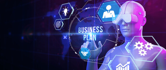 Business plan concept. Business, Technology, Internet and network concept. 3d illustration