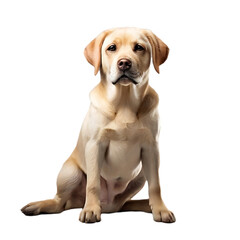 Full body Labrador Retriever isolated on transparent or white background