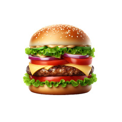Burger isolated on transparent or white background