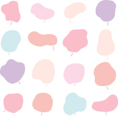 ゆるい形のフレーム、流体シェイプの吹き出しセット