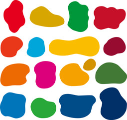 ゆるい形のフレーム、流体シェイプのSDGsカラーセット