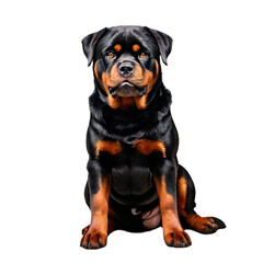 Full body Rottweiler isolated on transparent or white background