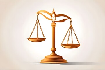 Close up detail of the scales of justice. Scales for weighing, libra, justice isolated on white background. International Justice Day July 17. Legal social justice concept. Black truth balancing