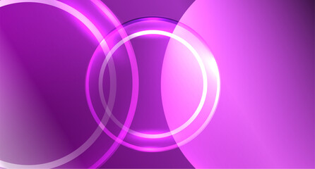 Neon glass circle copyspace for your text or product presentation geometric background. Vector illustration For Wallpaper, Banner, Background, Card, Book Illustration, landing page