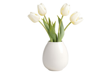 Beautiful tulip in white vase