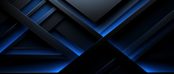 Elegant black and blue abstract 3D background, perfect for modern business or tech layouts.