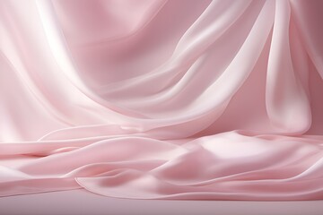 A pink silk cloth shooting shade that flows from top to bottom.