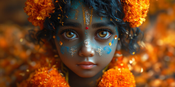 portrait of Lord Krishna 4K Ultra HD