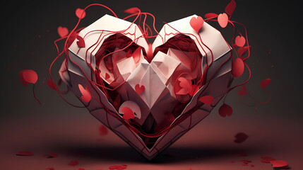 Romantic heart-shaped Valentine's Day background, symbolizing Valentine's Day, wedding, love