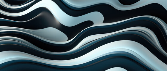 Modern 3D zigzag design with flowing liquid lines and waves, creating a sense of motion.