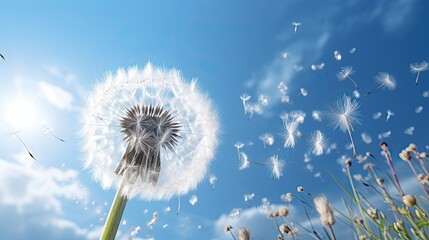 photorealistic high detailed a perfect dandelion flower