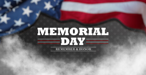 Memorial Day is observed each year in May. it is a federal holiday in the United States for honoring and mourning the military personnel who have died in the performance of their duties. 3D Rendering. - obrazy, fototapety, plakaty