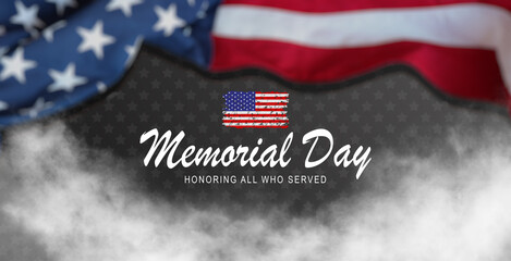 Memorial Day is observed each year in May. it is a federal holiday in the United States for honoring and mourning the military personnel who have died in the performance of their duties. 3D Rendering.