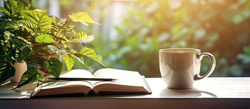 photorealistic picture of a book white cover on a desk