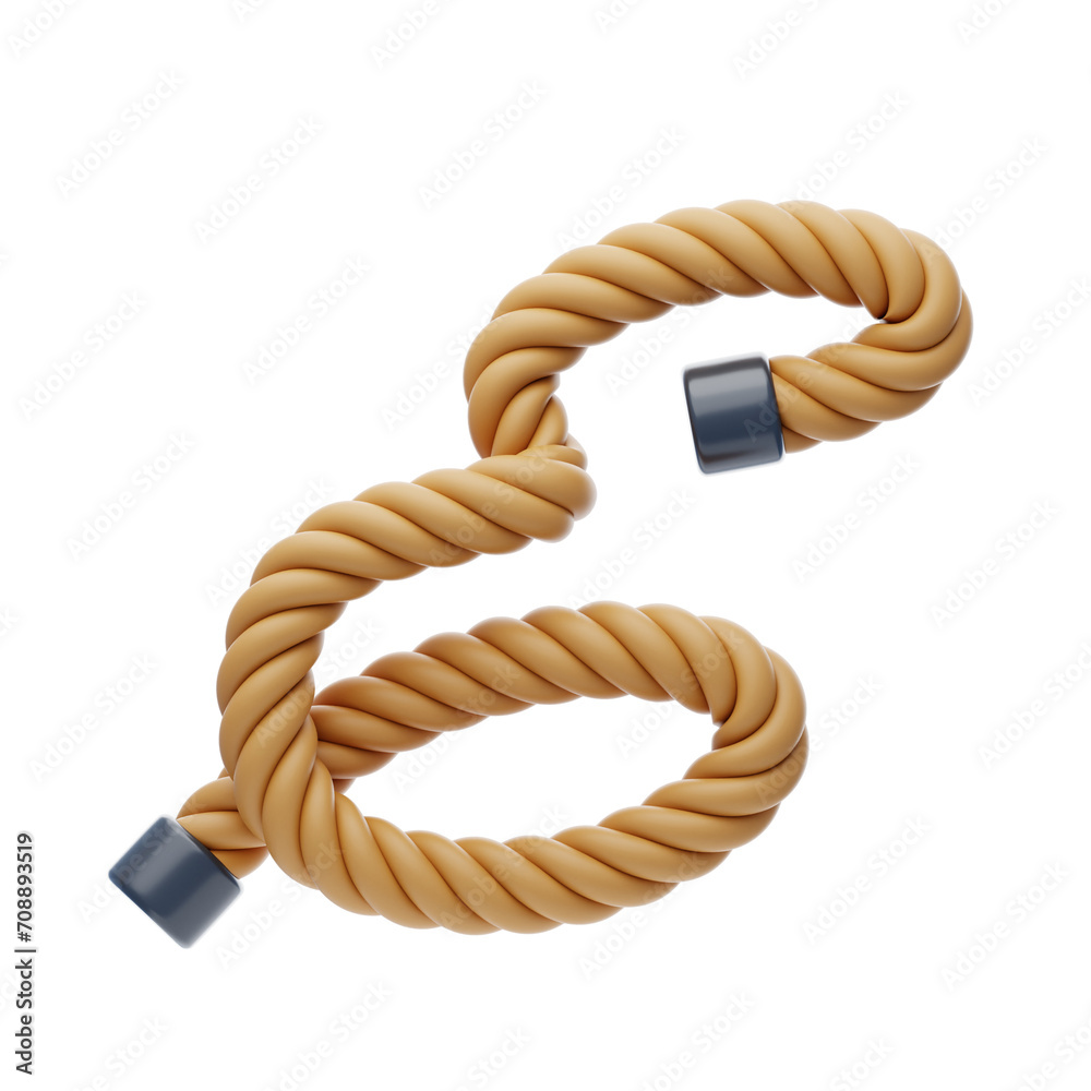 Poster e letter 3d shape rope text. 3d illustration, 3d element, 3d rendering. 3d visualization isolated on