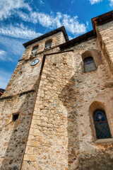 Fototapeta na wymiar Our Lady of the Assumption Church,Sallent de Gállego is a Spanish municipality, belonging to the Alto Gállego region, north of the province of Huesca, autonomous community of Aragon.