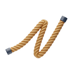 N  Letter 3D Shape Rope Text. 3d illustration, 3d element, 3d rendering. 3d visualization isolated on a transparent background