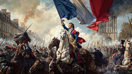 Historical recreation of the French revolution - obrazy, fototapety, plakaty