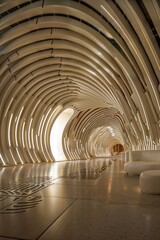Futuristic architecture interior with an artistic spaceship atmosphere