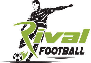 Soccer and Football Player Man logo vector template