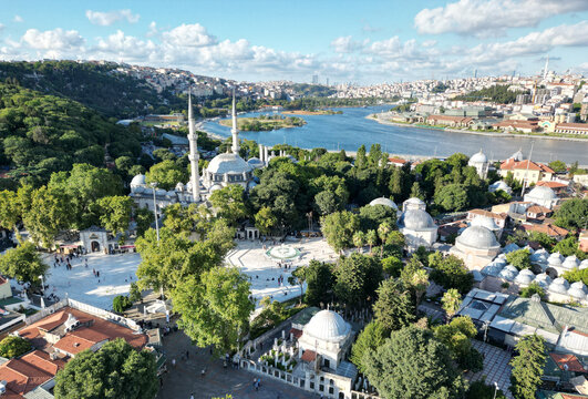 Ey&uuml;psultan Mosque Drone View, Istanbul - Ey&uuml;psultan