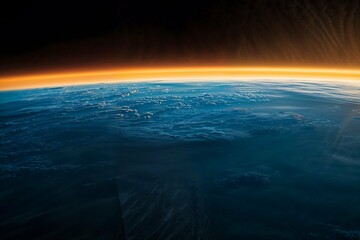Earth's horizon with light phenomenon suitable for educational content on atmospheric events, artistic projects or as a desktop wallpaper