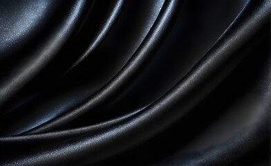 Fototapeta premium Abstract background luxury cloth or liquid wave or wavy folds of grunge black silk texture satin velvet material or luxurious background or elegant wallpaper design. Generative AI