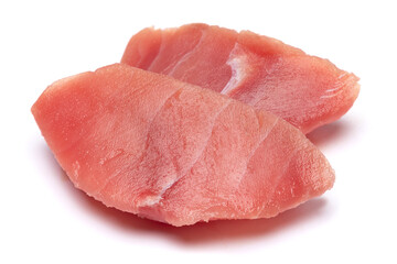Fresh tuna Fish steak isolated on a white background