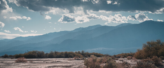 Panorama of the Panamint mountains in Death Valley
