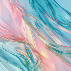 Beautiful abstract background with silk fabric in blue, pink and turquoise colors
