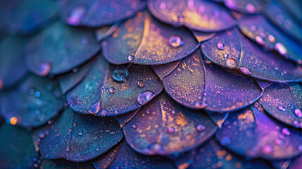 Obraz premium Abstract, beautiful, creative background texture of multi-colored holographic feathers close-up 