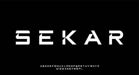 SEKAR FONT VECTOR UPPERCASE FUTURISTIC TECHNOLOGY EDITABLE