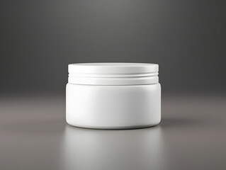 3D Blank White Plastic Cosmetic Jar Mockup 