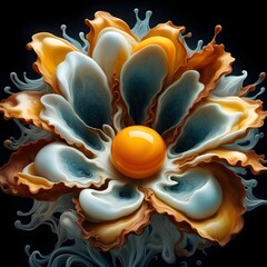 A marvelous fried egg flower Ai  - obrazy, fototapety, plakaty