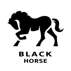 Black horse logo.