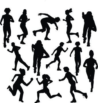 Running people. Runners. Vector illustration